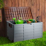 Gardeon Outdoor Storage Box 290L Brown - Image 03