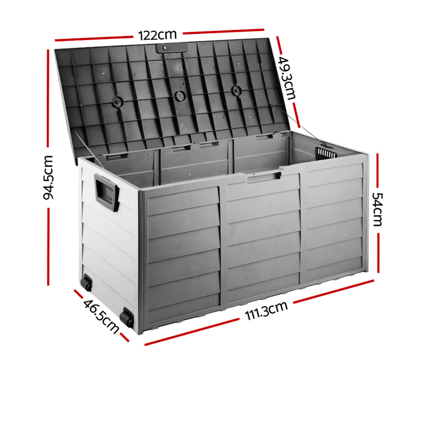 Gardeon Outdoor Storage Box 290L Black - Image 04