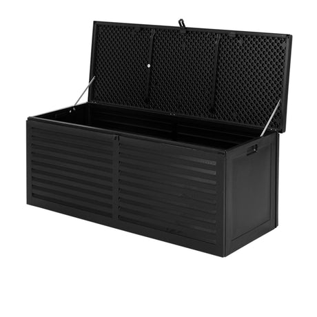 Gardeon Outdoor Storage Box 390L Black - Image 01