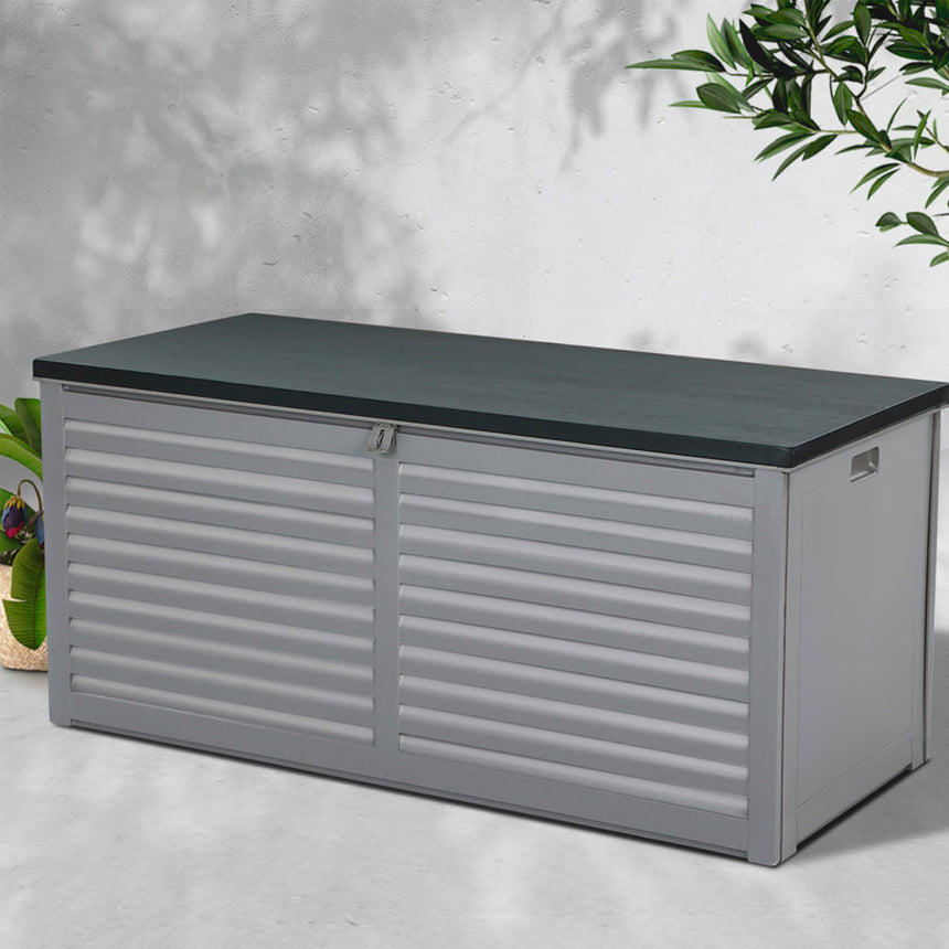 Gardeon Outdoor Storage Box 490L Dark Grey - Image 02