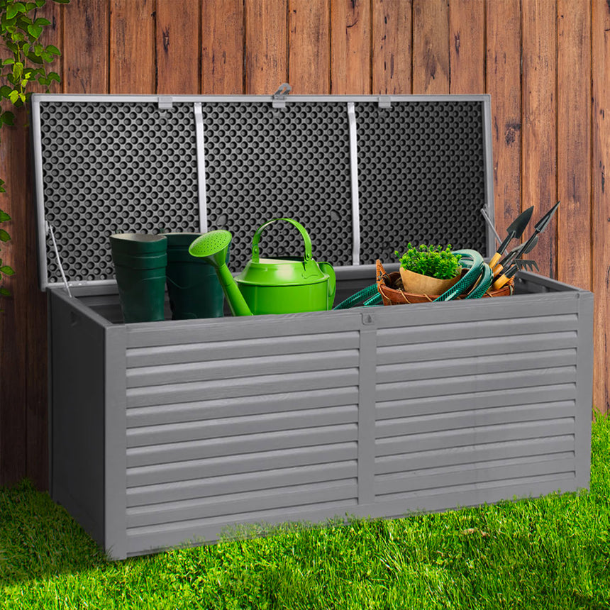 Gardeon Outdoor Storage Box 490L Dark Grey - Image 03