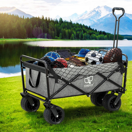 Gardeon Garden Cart with Cargo Net - Image 02