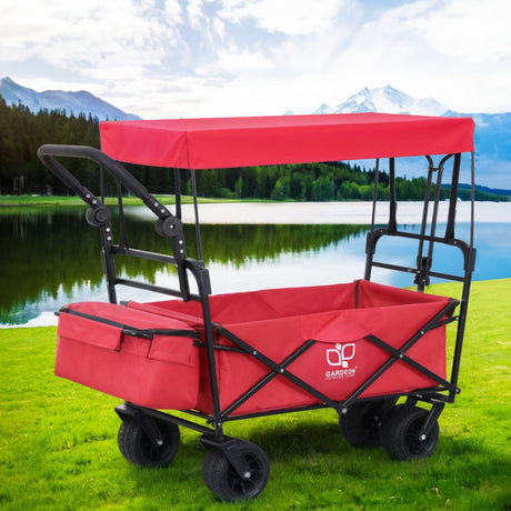 Gardeon Garden Cart with Removable Canopy - Image 02