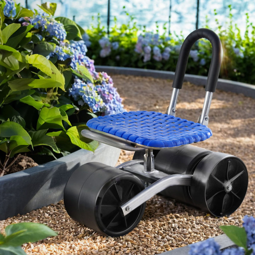 Gardeon Garden Foldable Stool with Wheels - Image 02