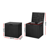 Gardeon Outdoor Storage Box 118L Black - Image 03