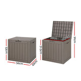 Gardeon Outdoor Storage Box 118L Grey - Image 03