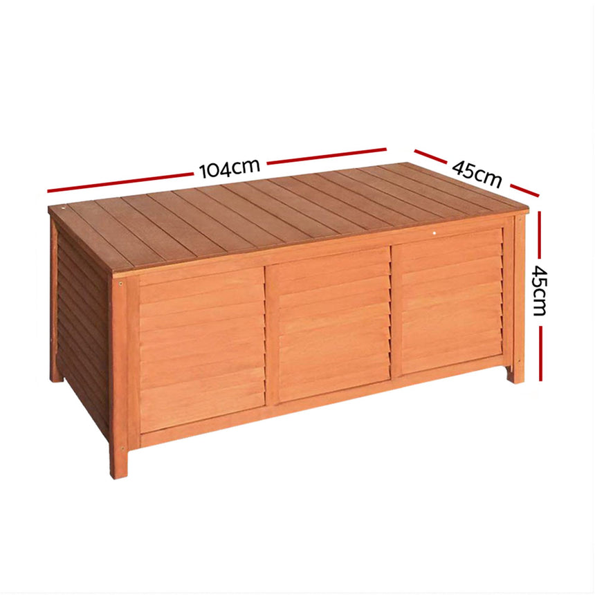 Gardeon Outdoor Storage Box 210L Oak - Image 04