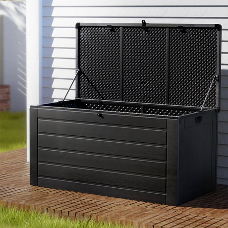 Gardeon Outdoor Storage Box 680L Black - Image 02