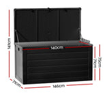 Gardeon Outdoor Storage Box 680L Black - Image 03