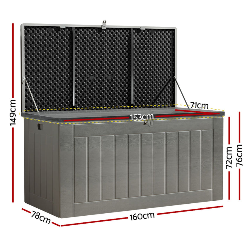 Gardeon Outdoor Storage Box 830L Black - Image 03