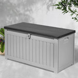 Gardeon Outdoor Storage Box 190L Dark Grey - Image 02