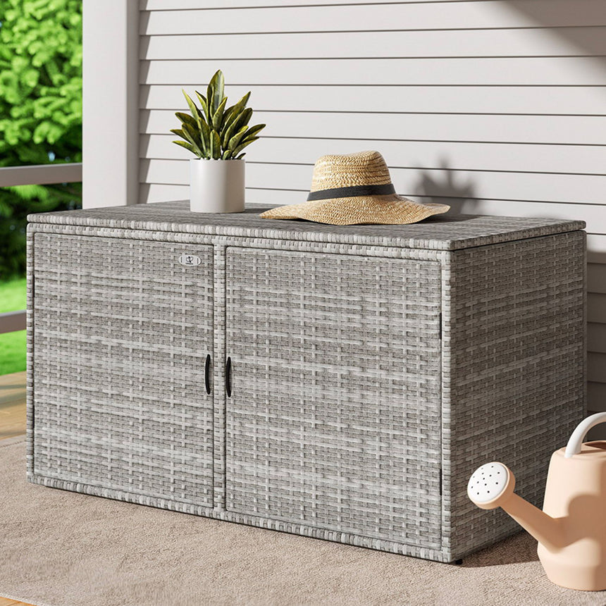 Gardeon Outdoor Storage Box Wicker Shelf Chest 333L - Image 02