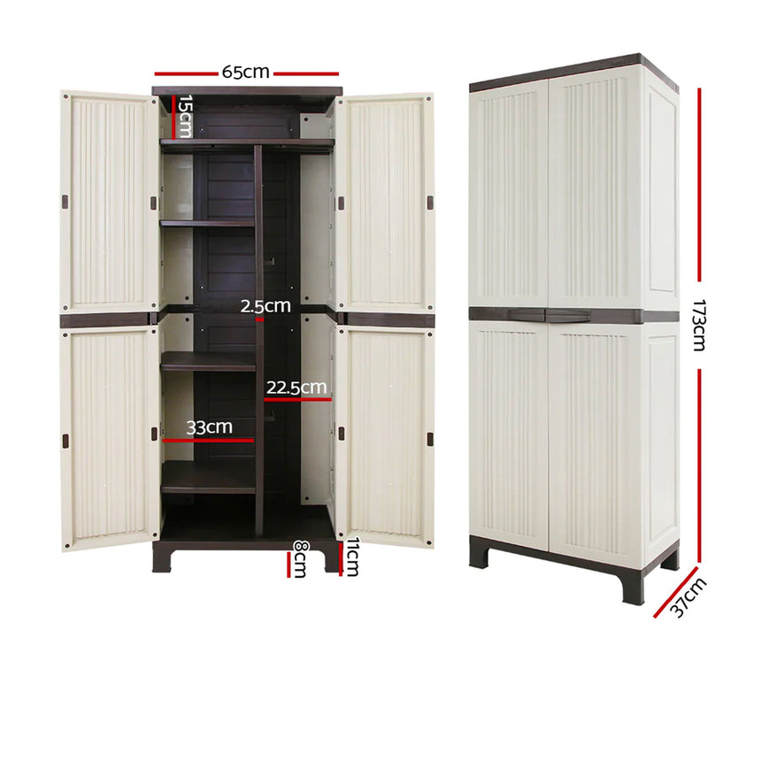 Gardeon Outdoor Storage Cabinet 173cm - Image 04