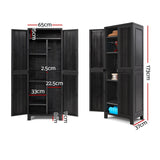 Gardeon Outdoor Storage Cabinet 173cm Black - Image 03