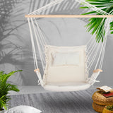 Gardeon Swing Chair Hammock Cream - Image 02