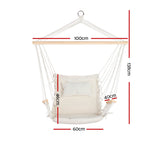 Gardeon Swing Chair Hammock Cream - Image 03