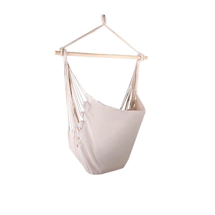 Gardeon Swing Chair Hammock with 2 Cushions Cream - Image 04