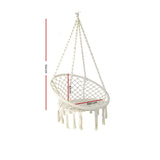 Gardeon Swing Chair Tassel Hammock Cream - Image 03