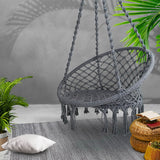 Gardeon Swing Chair Tassel Hammock Grey - Image 02