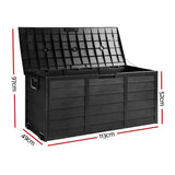 Gardeon Giantz Outdoor Storage Box 290L Black - Image 03