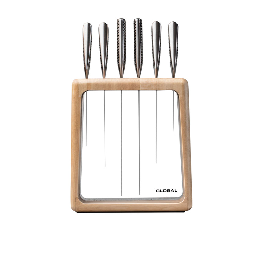 Global Hashira Knife Block 7 Piece Set Maple - Image 01