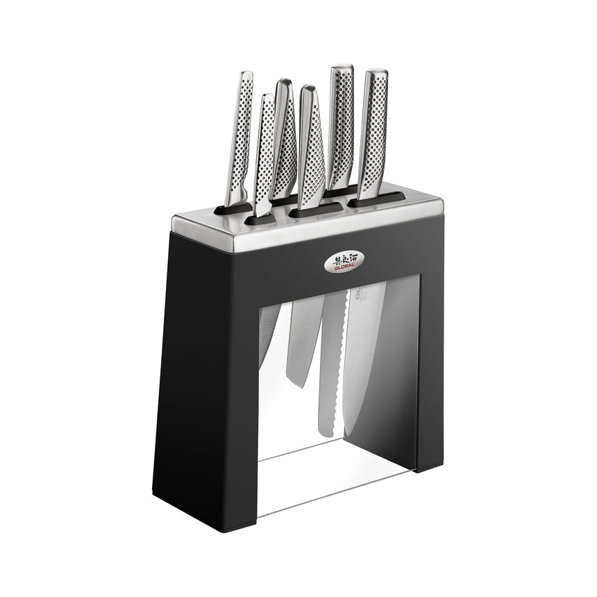 Global Kabuto 7 Piece Knife Block Set in Black - Image 01