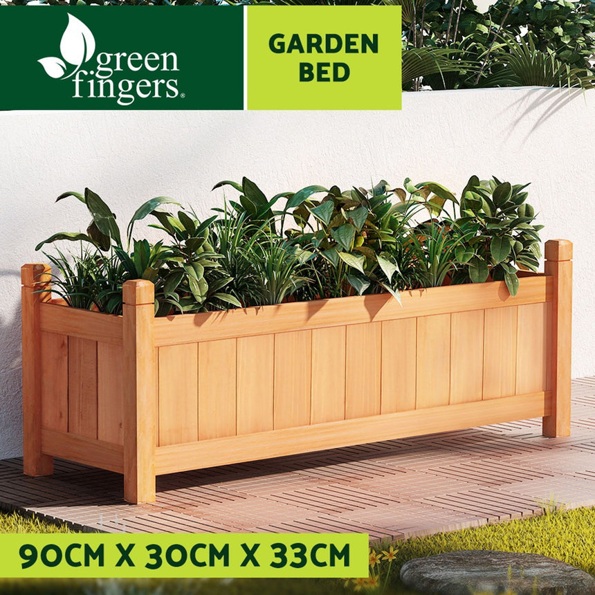 Greenfingers Raised Garden Bed 90x30cm Brown - Image 02