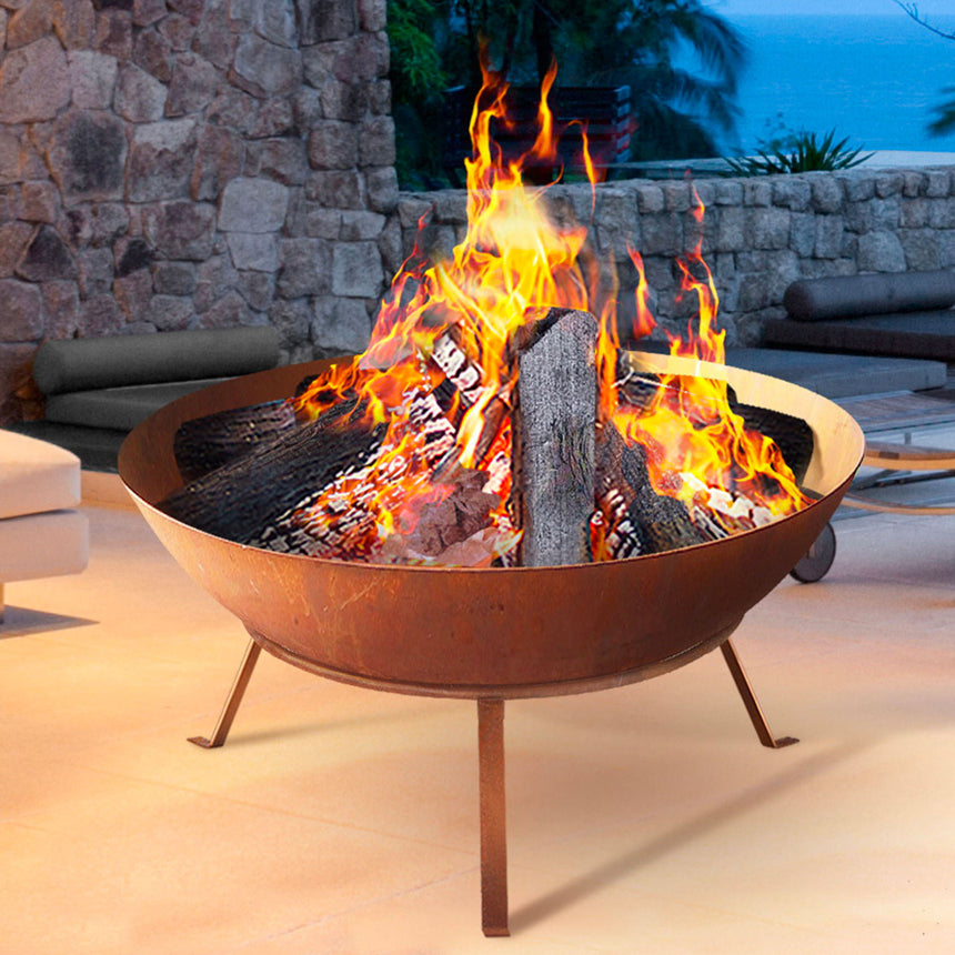 Grillz Outdoor Fire Pit with Built In Stand 70cm - Image 02