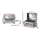 Grillz 2 Burner Gas Camping BBQ 54.7cm - Image 03