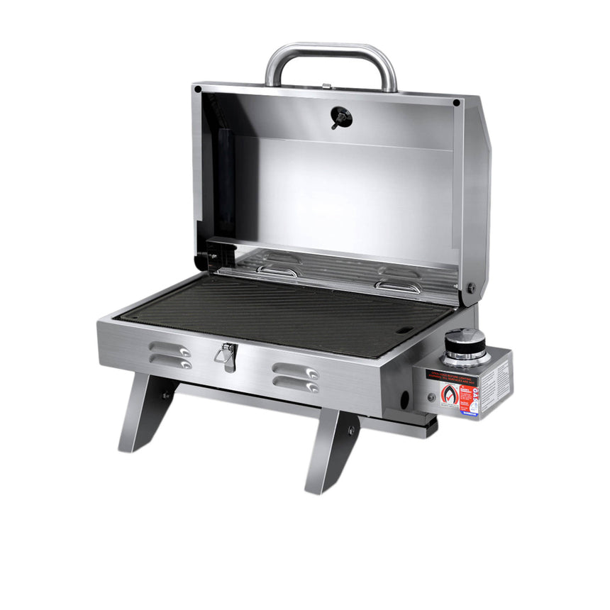 Grillz Gas Camping BBQ with Double Sided Grill Plate 60cm - Image 01