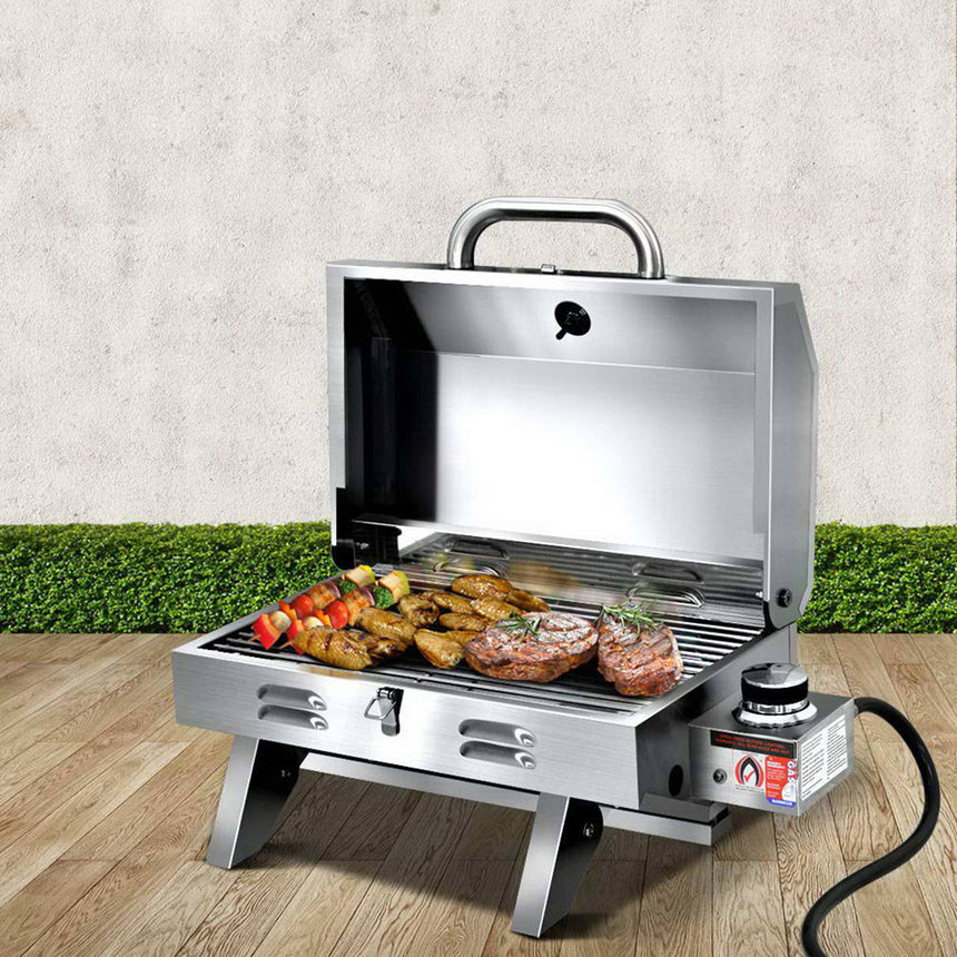 Grillz Gas Camping BBQ with Double Sided Grill Plate 60cm - Image 02