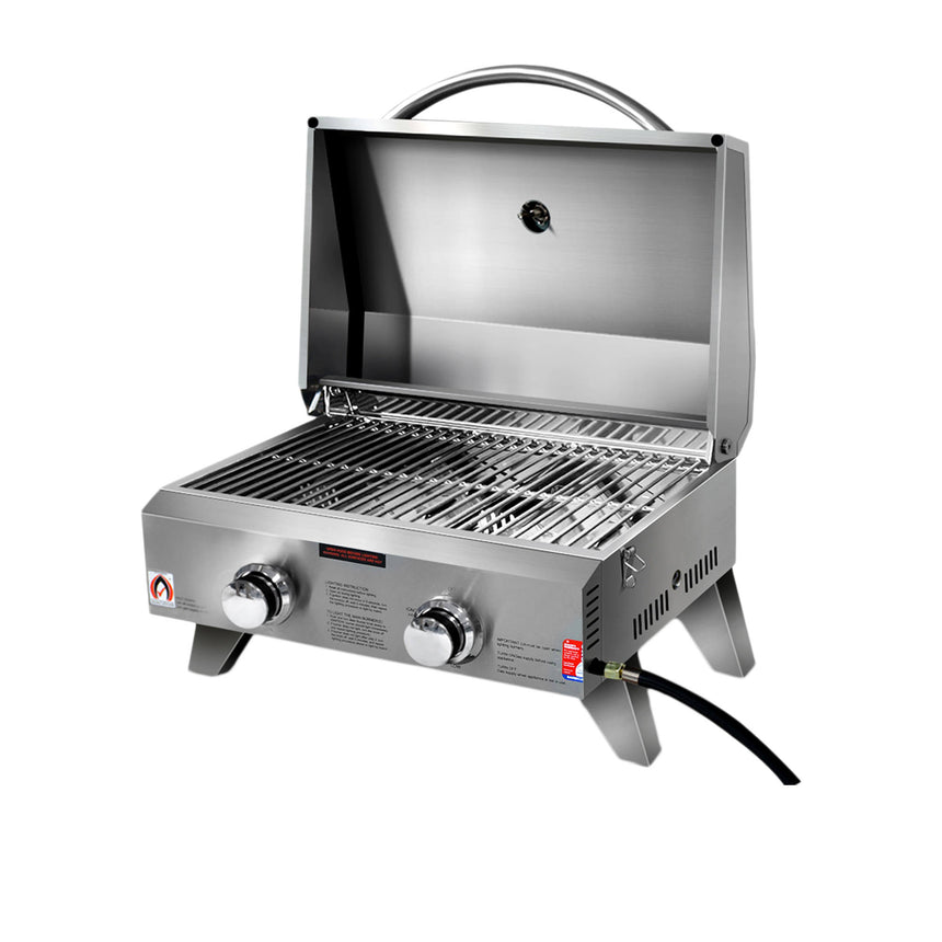 Grillz 2 Burner Gas Camping BBQ 60cm - Image 01