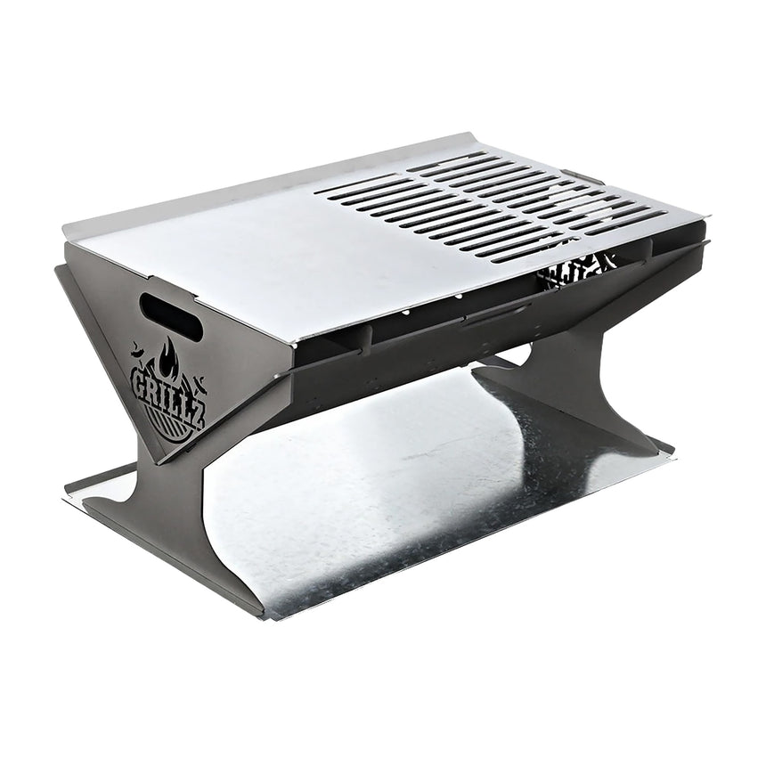 Grillz Stainless Steel Portable Fire Pit and BBQ - Image 01