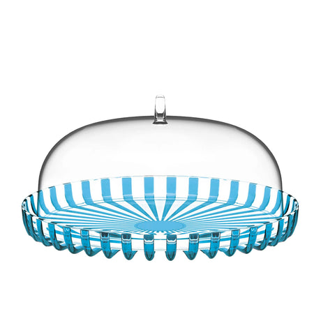 Guzzini Dolcevita Cake Platter with Dome 31cm Turquoise - Image 01