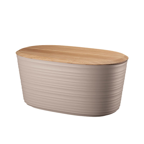 Guzzini Earth Bread Bin with Bamboo Breadboard Top Taupe - Image 01