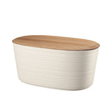 Guzzini Earth Bread Bin with Bamboo Breadboard Top in White - Image 01