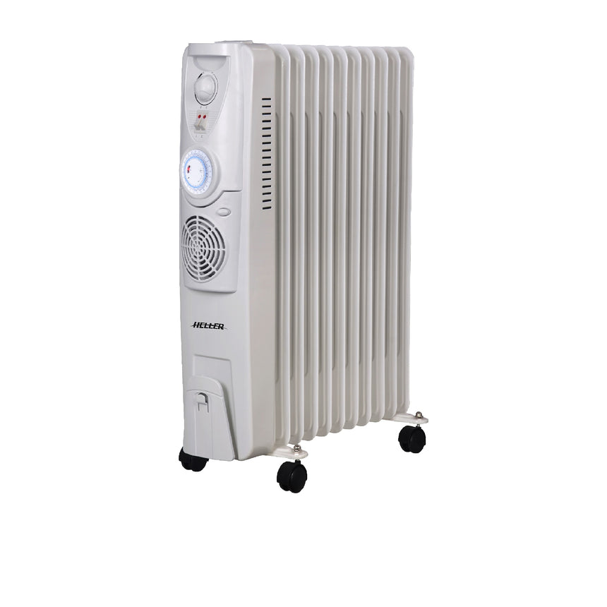 Heller 11 Fin Oil Heater with Fan and Timer 2400W - Image 01