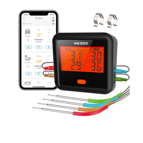 Inkbird IDT-34C-B Digital in Bluetooth BBQ Thermometer 4 Probe - Image 02