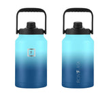 Iron Flask Bottle with Spout Lid 3.8L Blue Waves - Image 03