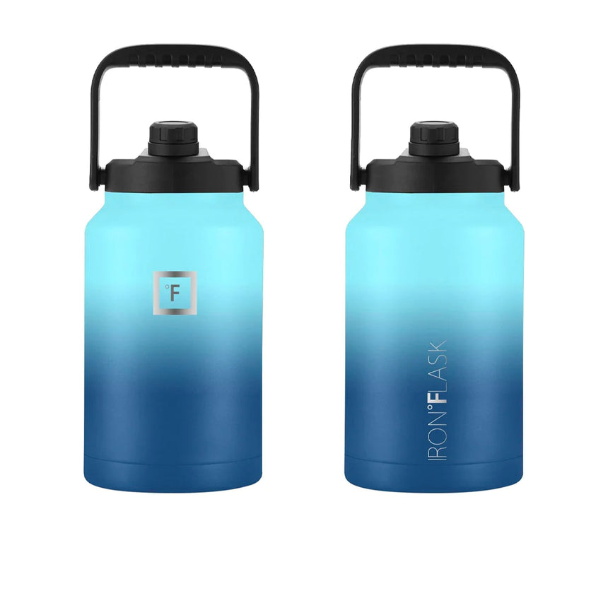 Iron Flask Bottle with Spout Lid 3.8L Blue Waves - Image 03