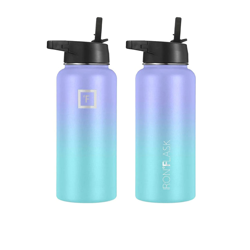 Iron Flask Wide Mouth Bottle with Straw Lid 950ml Cotton Candy - Image 02