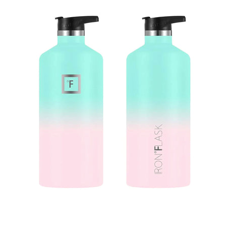 Iron Flask Narrow Mouth Bottle with Spout Lid 1.9L Bubble Gum - Image 02