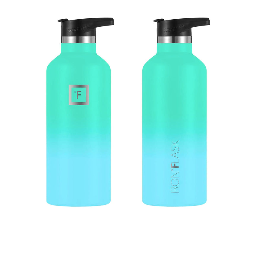 Iron Flask Narrow Mouth Bottle with Spout Lid 950ml Sky - Image 03