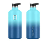 Iron Flask Narrow Mouth Bottle with Straw Lid 1.9L Blue Waves - Image 03