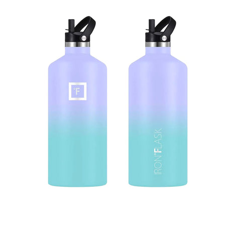 Iron Flask Narrow Mouth Bottle with Straw Lid 1.9L Cotton Candy - Image 02