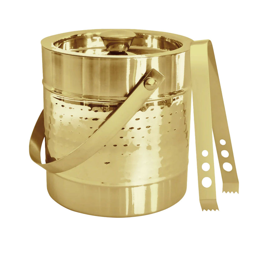 J.Elliot Home Alfie Ice Bucket with Tong 1.5L Hammered Gold - Image 01