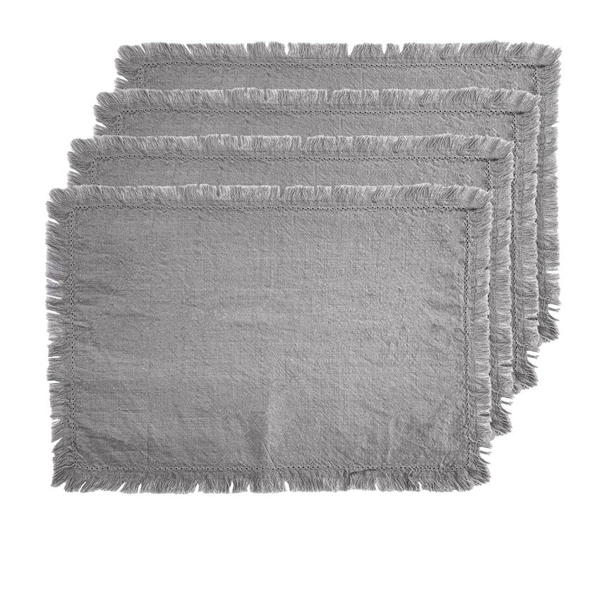 J.Elliot Home Avani Rectangular Placemat Set of 4 Grey - Image 01