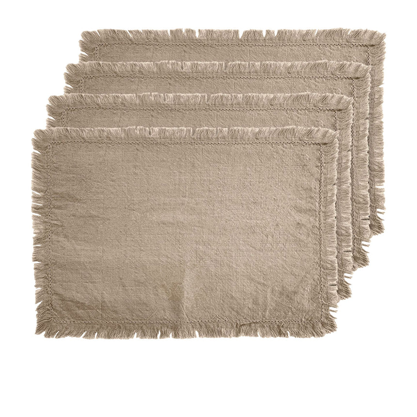 J.Elliot Home Avani Rectangular Placemat Set of 4 Linen - Image 01