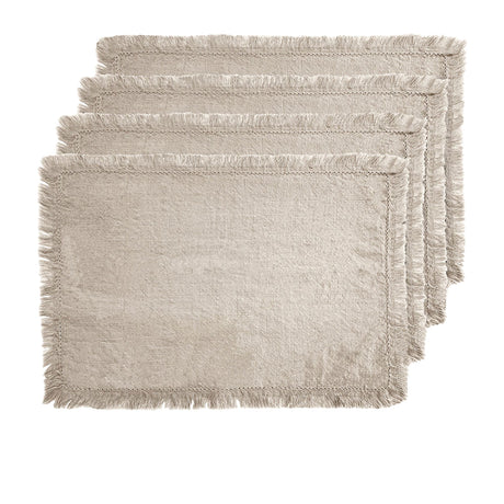 J.Elliot Home Avani Rectangular Placemat Set of 4 Sandstone - Image 01