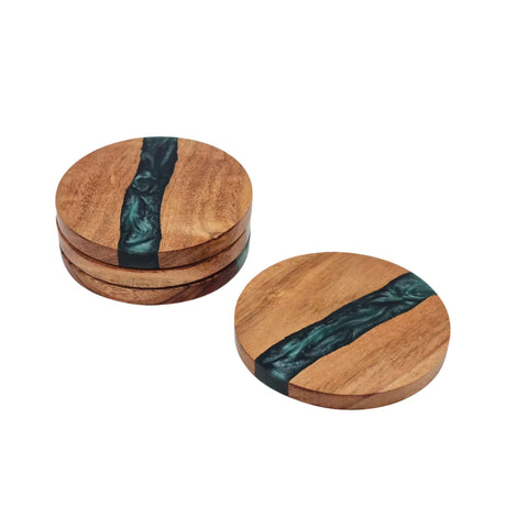 J.Elliot Home Bently Round Coaster Set of 4 Evergreen - Image 01